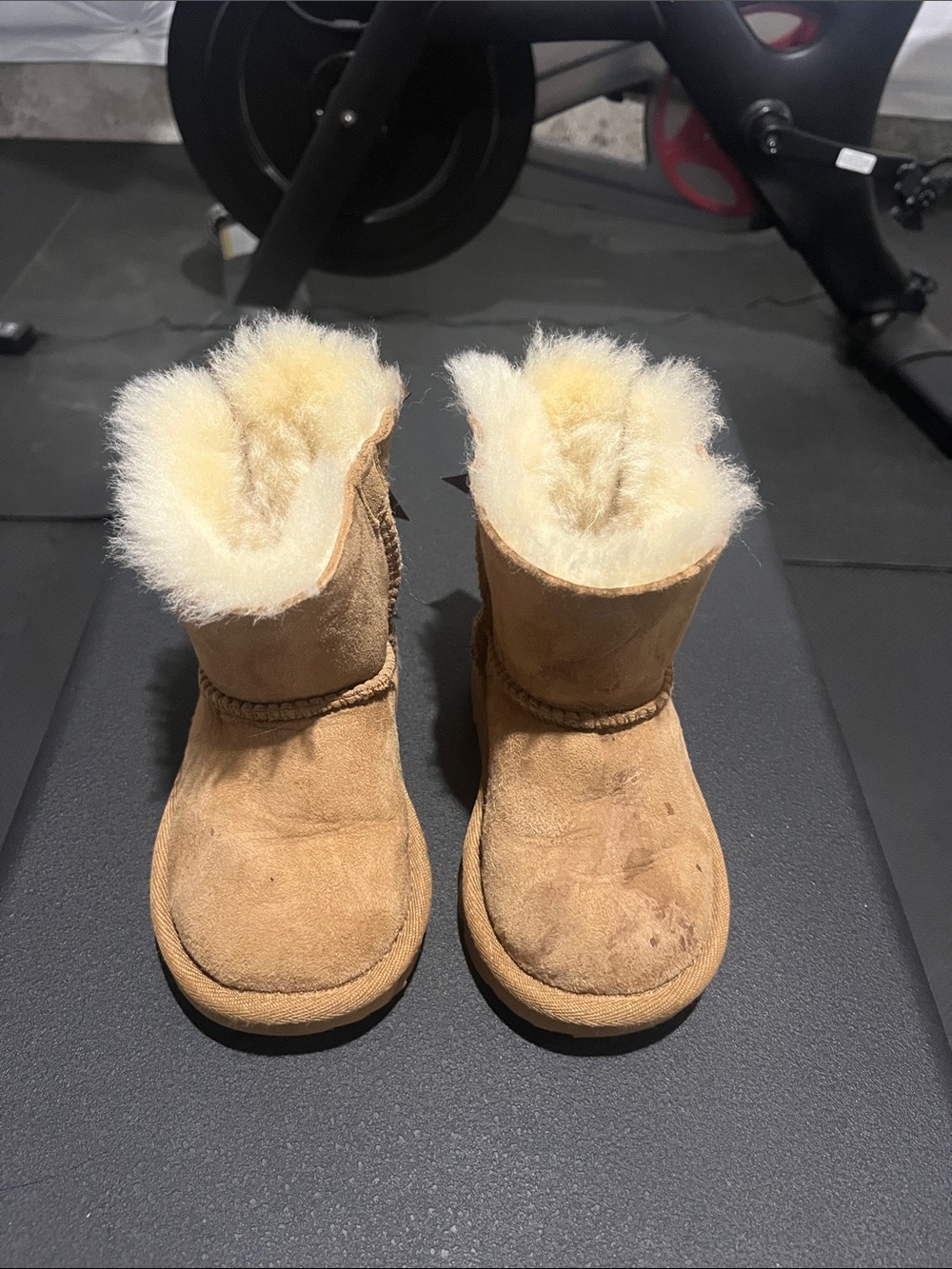 UGG Kids Chestnut Suede Shearling Moccasin Boots
